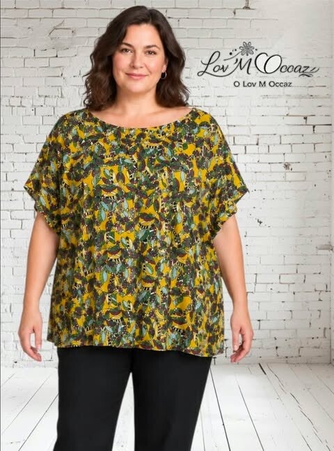 💙 Top femme fluide bleu ciel – Coupe ample – Taille 48/50 (3XL)