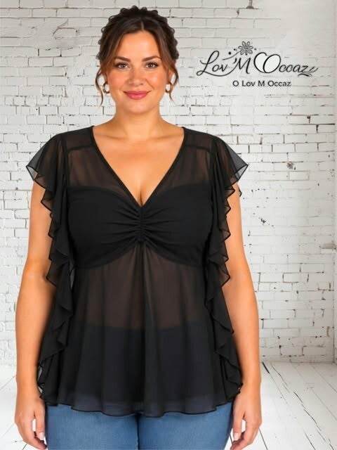🖤 Blouse noire fluide Ell yps – Taille 44
