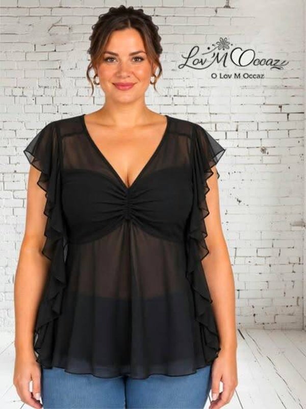 🖤 Blouse noire fluide Ell yps – Taille 44