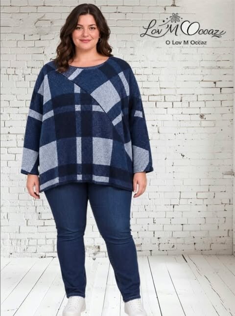 ❤️ Pull femme à carreaux – Taille 52/54