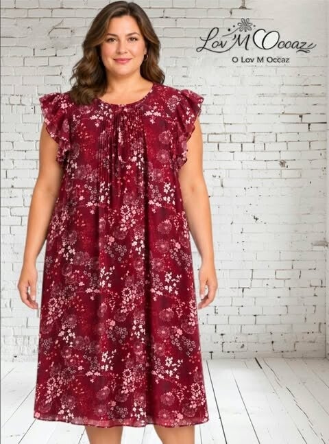 👗 Robe femme LH fleurie bordeaux – Taille 46/48