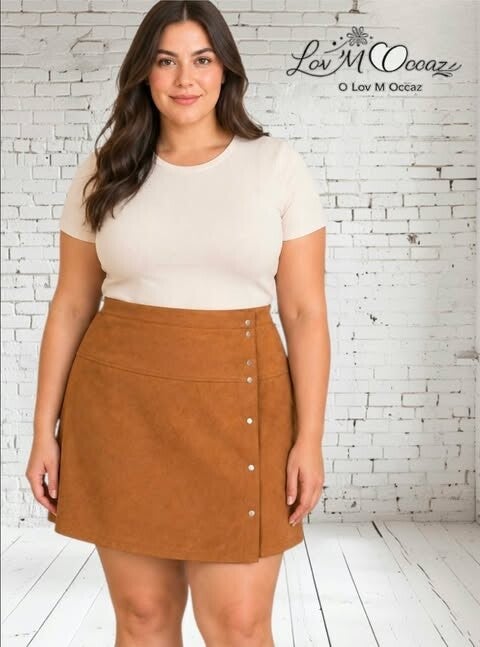 🤎 Jupe en Suédine Camel "Élégance Chic" – Taille 44