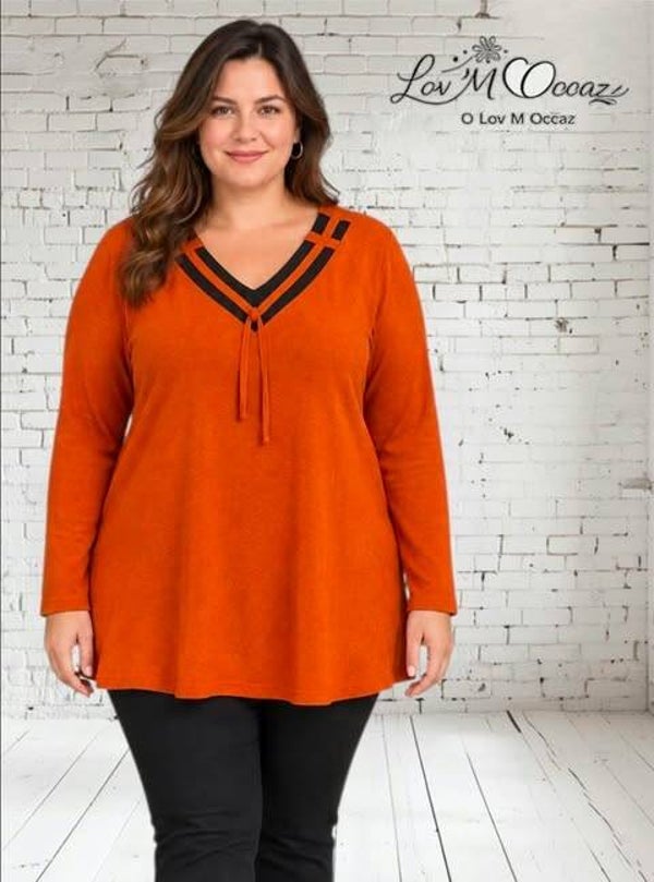 🧡 Pull léger femme orange – Halogene – Grande taille