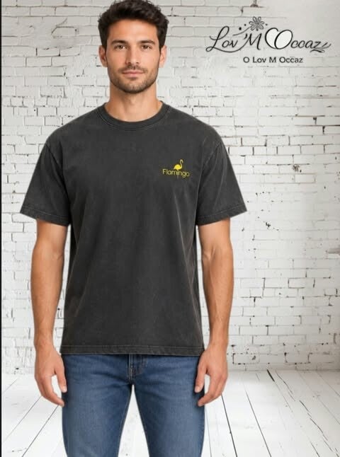 T-shirt Homme Noir – Flamingo Carrelage – B&C Collection – Taille XL