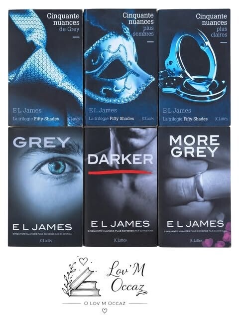 📚 LOT DE 6 LIVRES E. L. JAMES – SAGA CINQUANTE NUANCES DE GREY