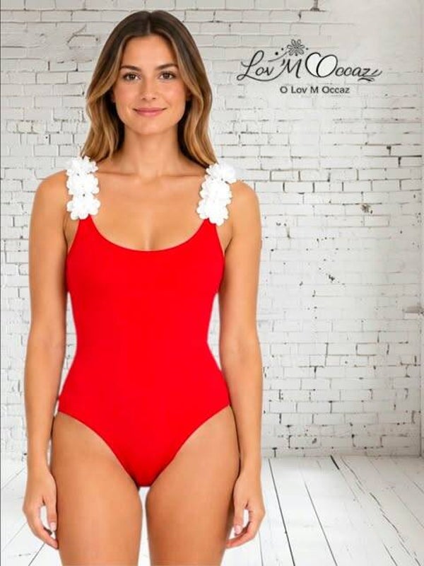 Body asymétrique rouge et blanc – Taille M