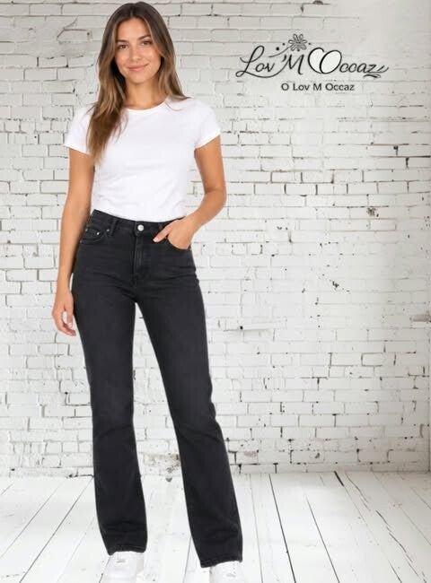 Pantalon slim noir enduit effet cuir Cache Cache – Taille 36