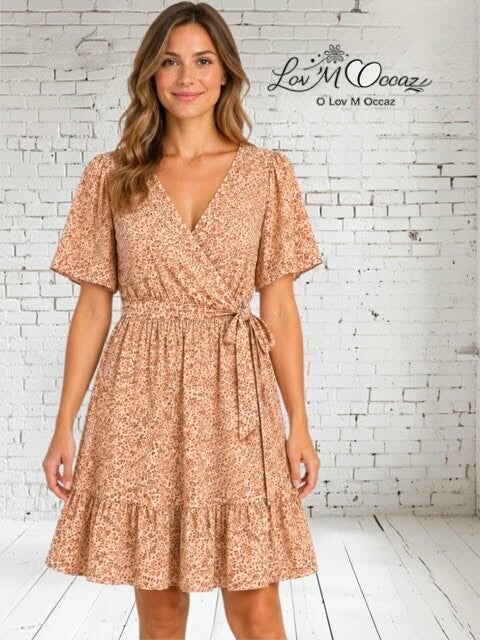 🌸 Robe portefeuille fleurie Peace n’ Love – Taille S/M