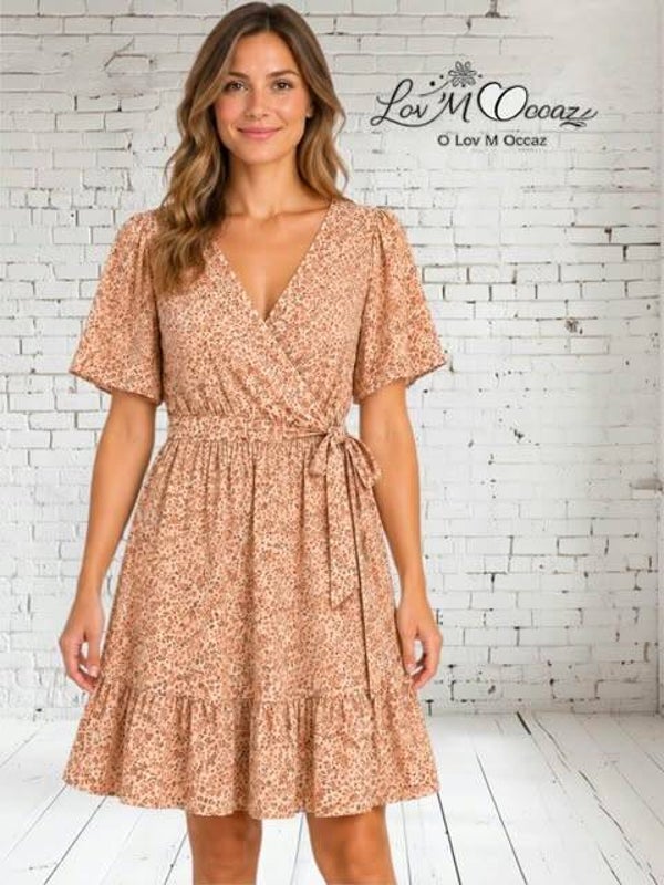 🌸 Robe portefeuille fleurie Peace n’ Love – Taille S/M