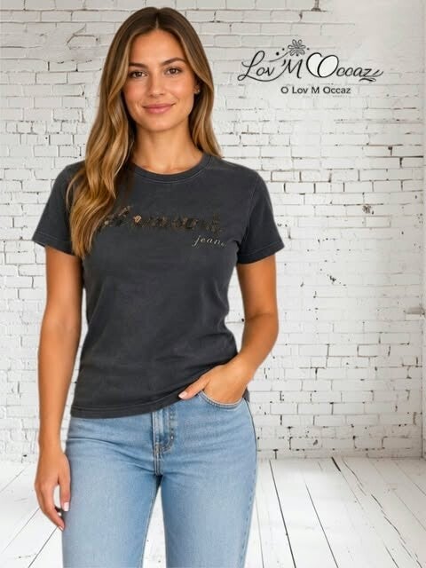 🖤 T-shirt noir femme Armani Jeans – Taille M / 38