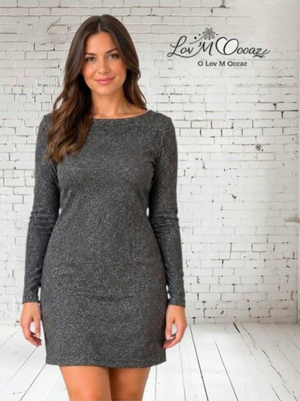 ✨ Robe courte pailletée grise H&M – Taille M ✨