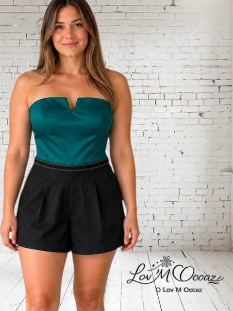 Combishort Naf Naf vert sapin et noir – Taille M / 38