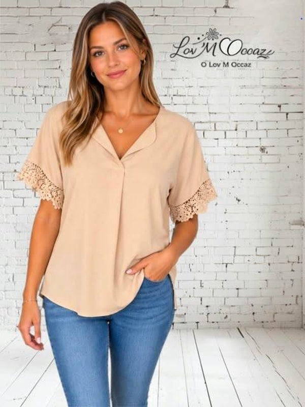 🌸 Blouse fluide beige Joress – Taille S