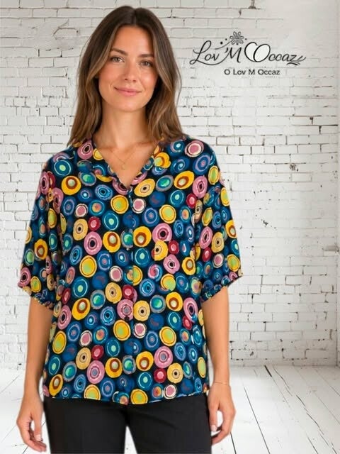 🖤 Blouse femme Sinéquanone Paris à motif multicolore – Taille L