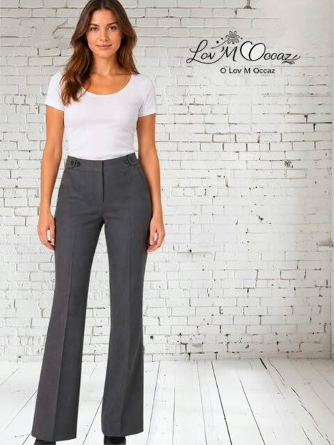 Pantalon de tailleur H&M gris anthracite – Coupe flare – Taille 36