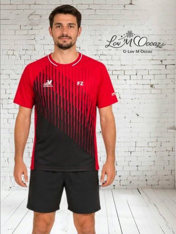 Tee-shirt de sport FZ Forza rouge et noir – Taille L