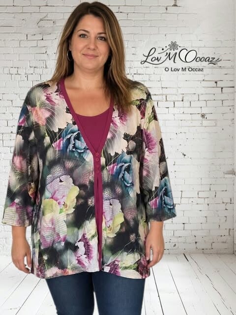 Tunique longue fleurie femme Kris Fashion – Taille 52