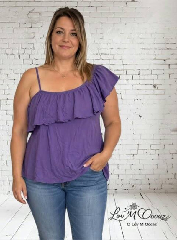 💜 Top violet asymétrique New Look – Taille 44