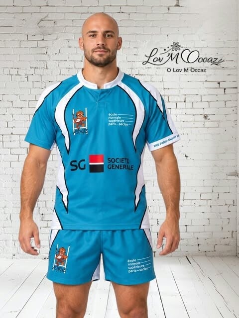 🏉 Ensemble de rugby homme Sports Custom – ENS Paris-Saclay – Taille L - Numéro 2