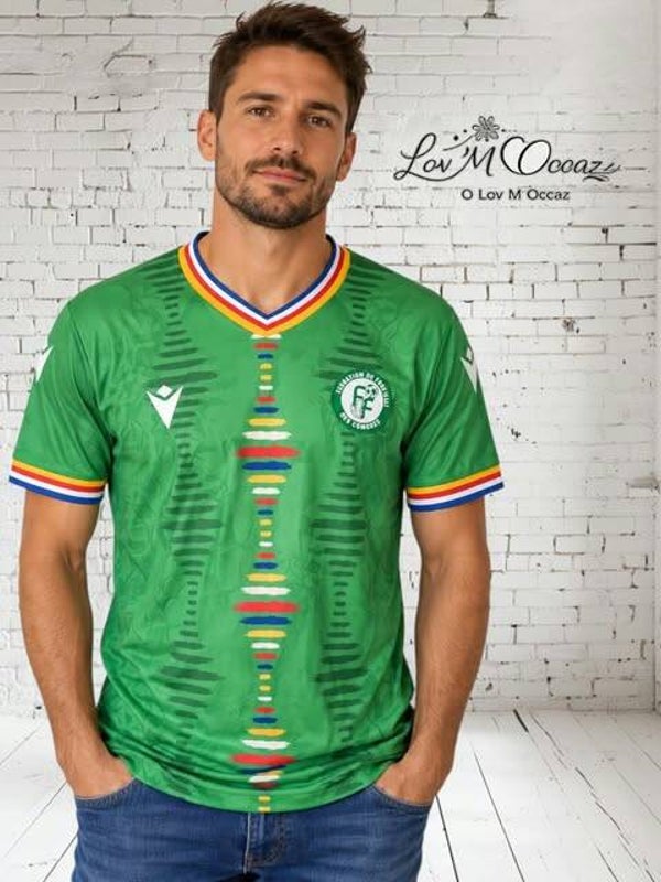 ⚽ Maillot de football vert multicolore – Taille L