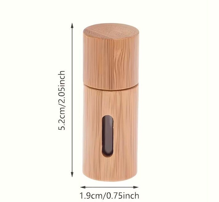 Frasco rodillo de aceite esencial de bambú de 5 ml con ventana y fragancia para tu bienestar