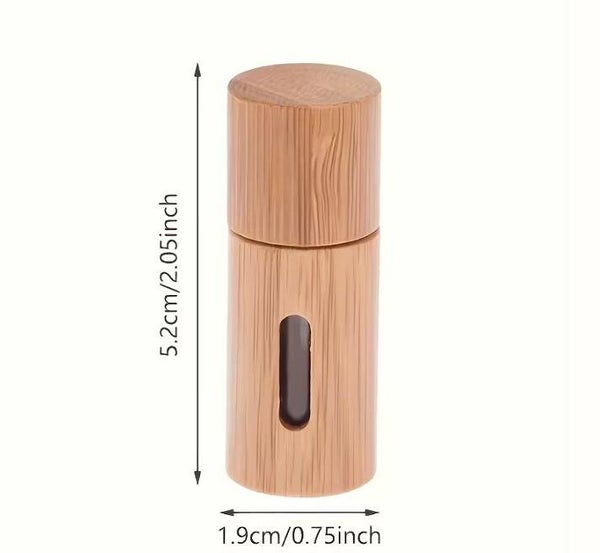 Frasco rodillo de aceite esencial de bambú de 5 ml con ventana y fragancia para tu bienestar