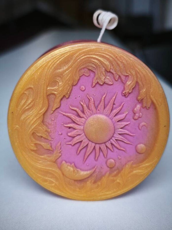 Vela de Diosa Espiritual de Cara de Sol y Luna