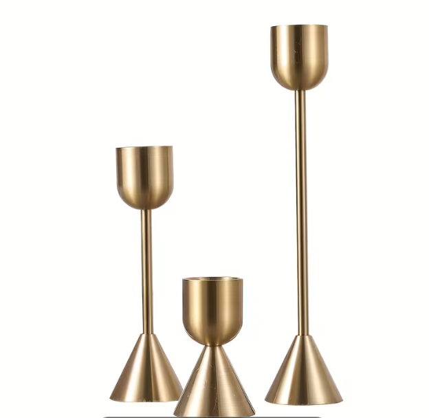 3 Portavelas elegantes "Triángulo"