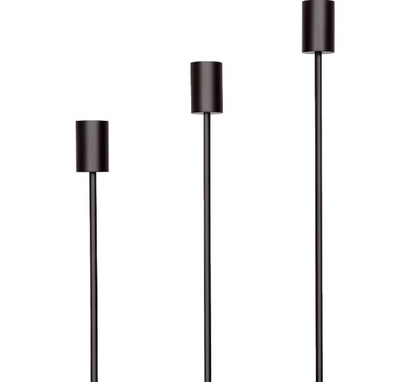 Juego de 3 candelabros de una sola cabeza con 3 velas de abeja