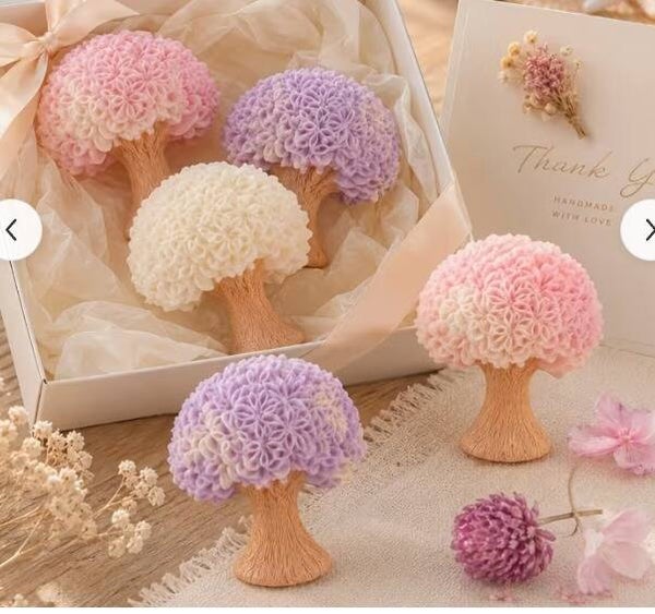 Vela de árbol de flor de cerezo romántico