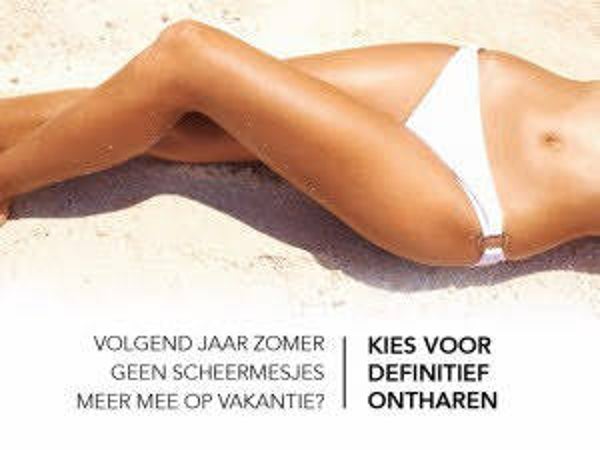 Jaar lang onbeperkt laser ontharing oksels en bikinilijn