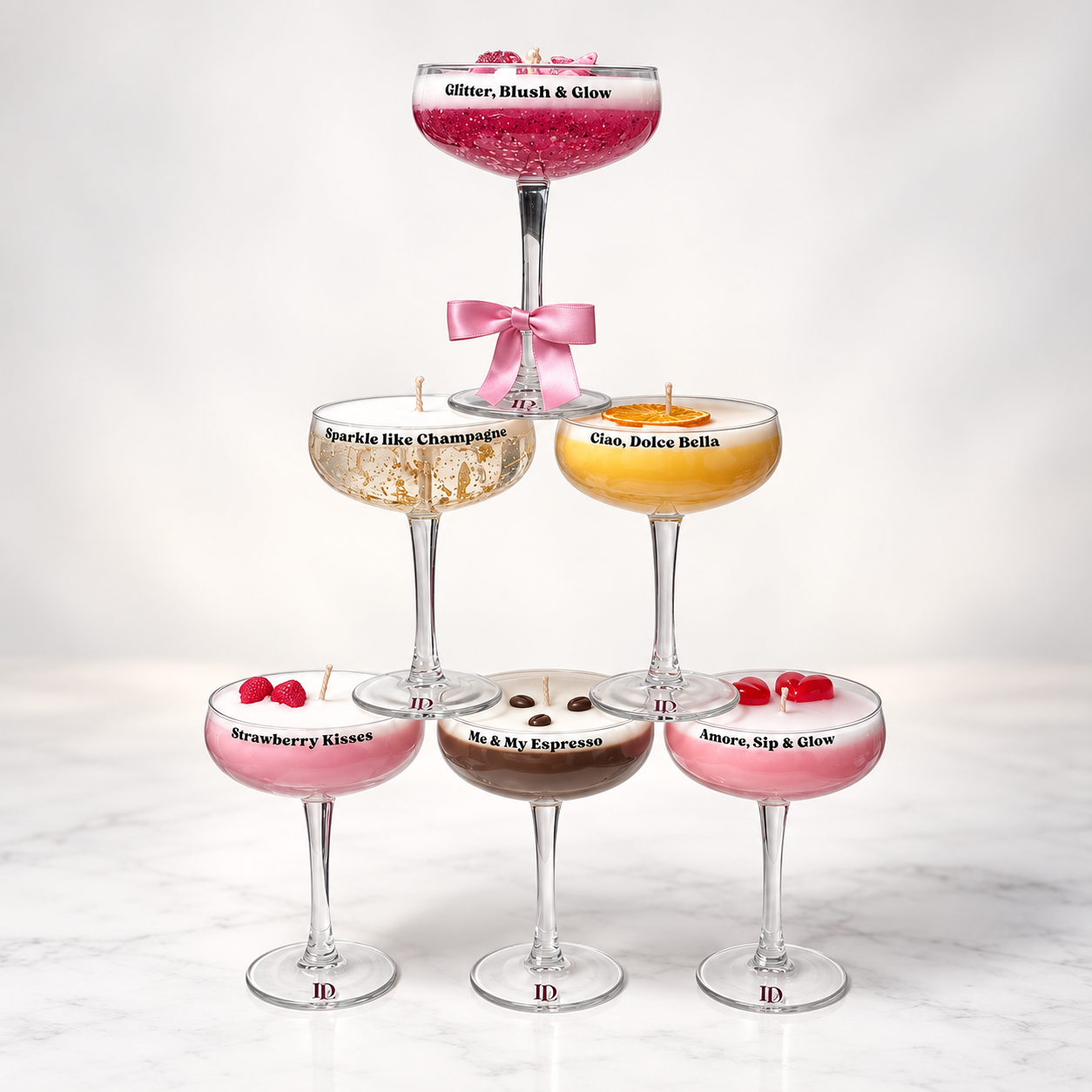 Handgemaakte cocktailkaarsen van Dolce Lumini