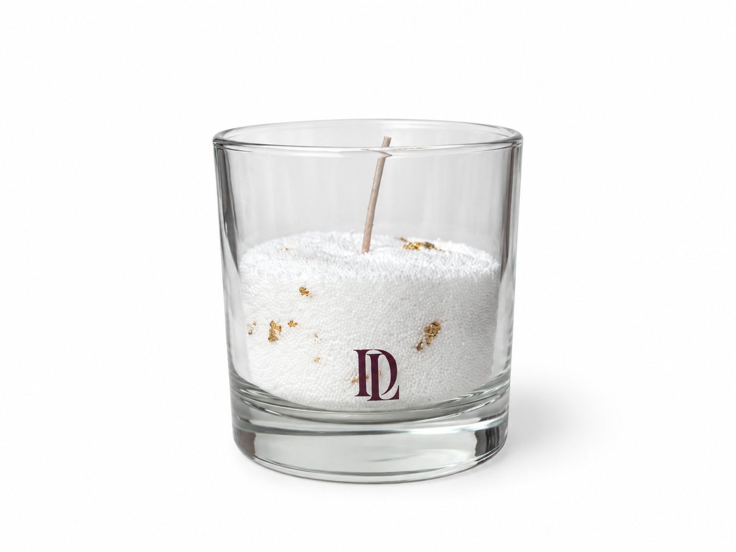 Dolce Candle Sand – Kaarsenzand - Wit met Goud Vlokken