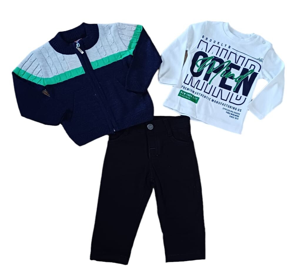 3 Delig setje vest, longfleece, broek