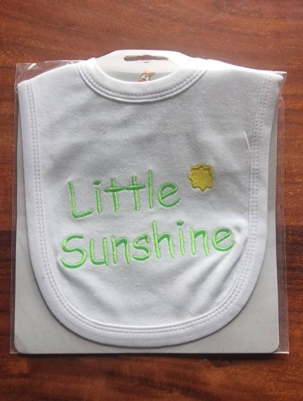Slabbetje - little Sunshine - Wit/licht Groen/Geel