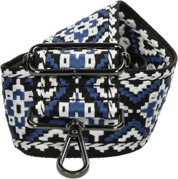 Bag strap - Festival tassenriem - schouderband/riem - blauw/wit/zwart