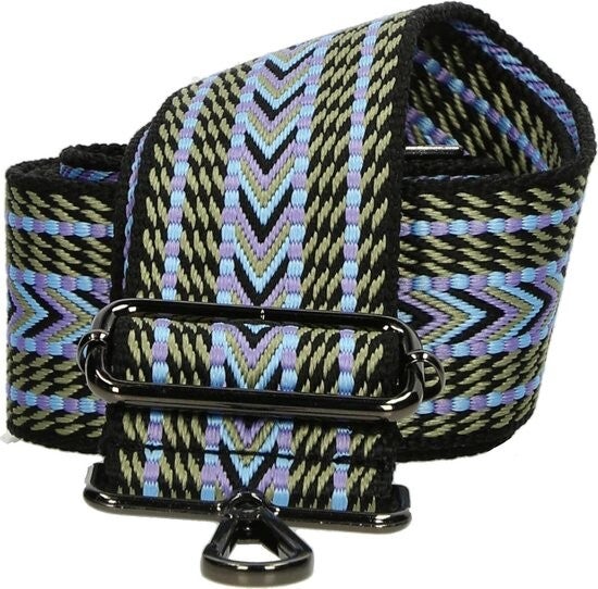 Bag Strap - Fastival tassenriem - schouderband/riem - Paars/zwart/licht blauw/beige