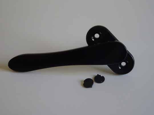 Platte Raamkruk (15mm diep) zwart RAL 9005