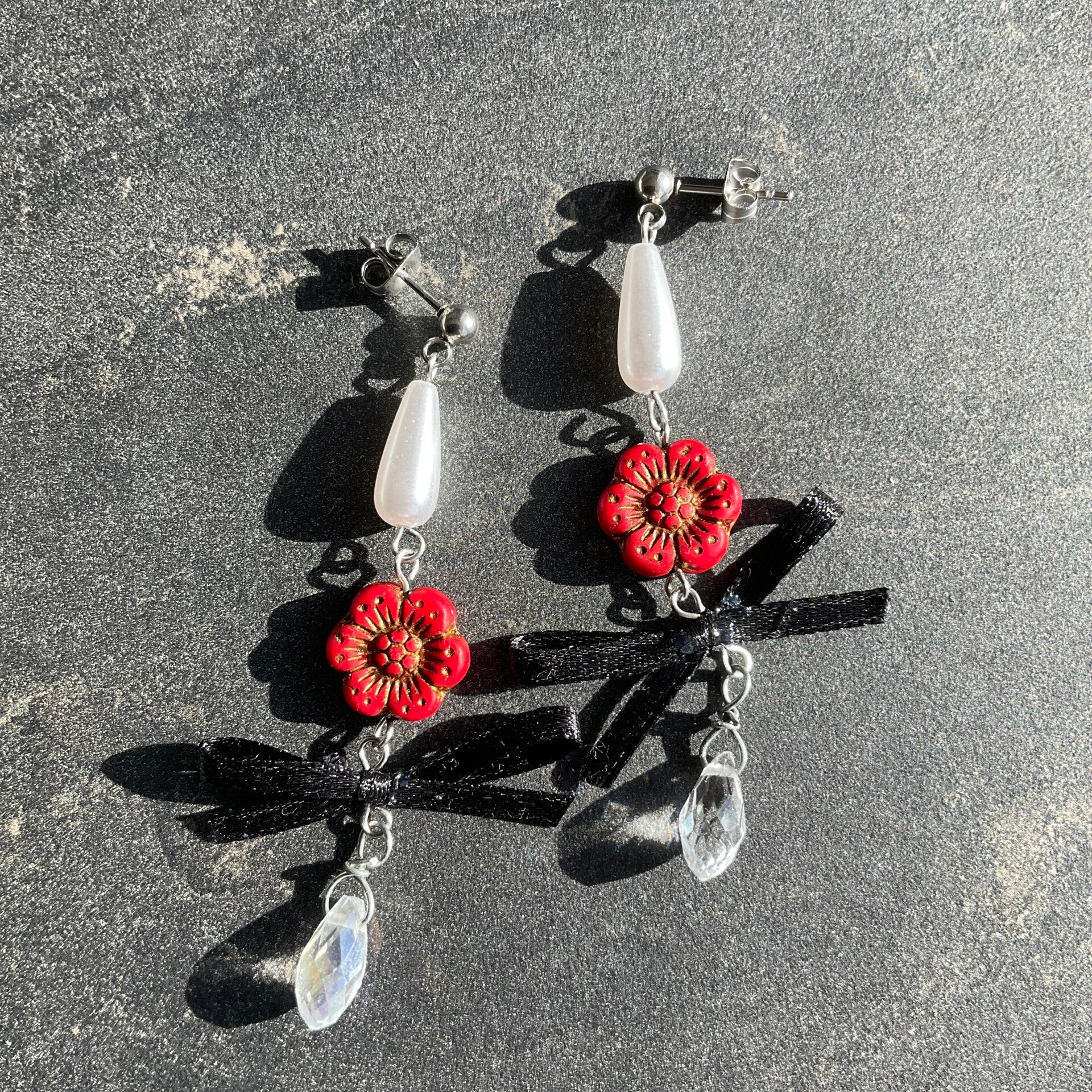 Black Ribbon Earrings