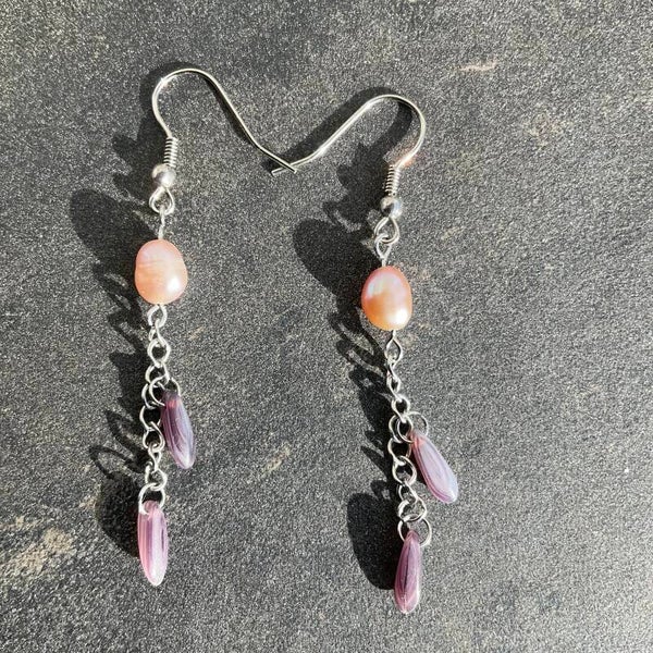 Purple Daggers Earrings