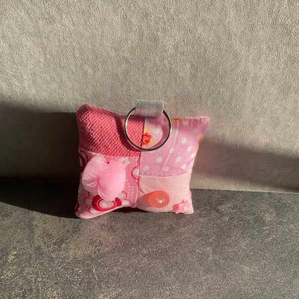 Pink Square Stuffed Keychain