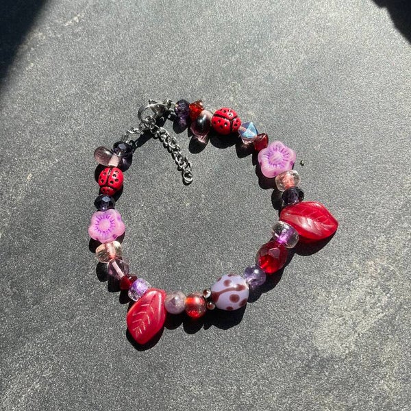 Purple Ladybug Bracelet
