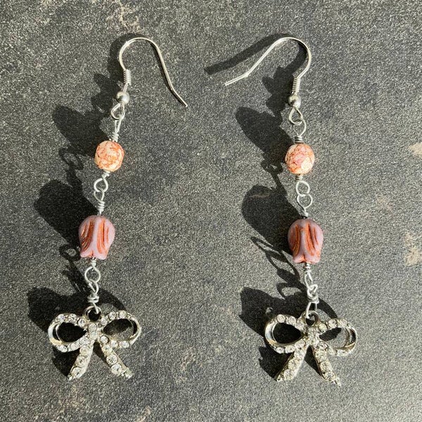 Pink Ribbon Earrings