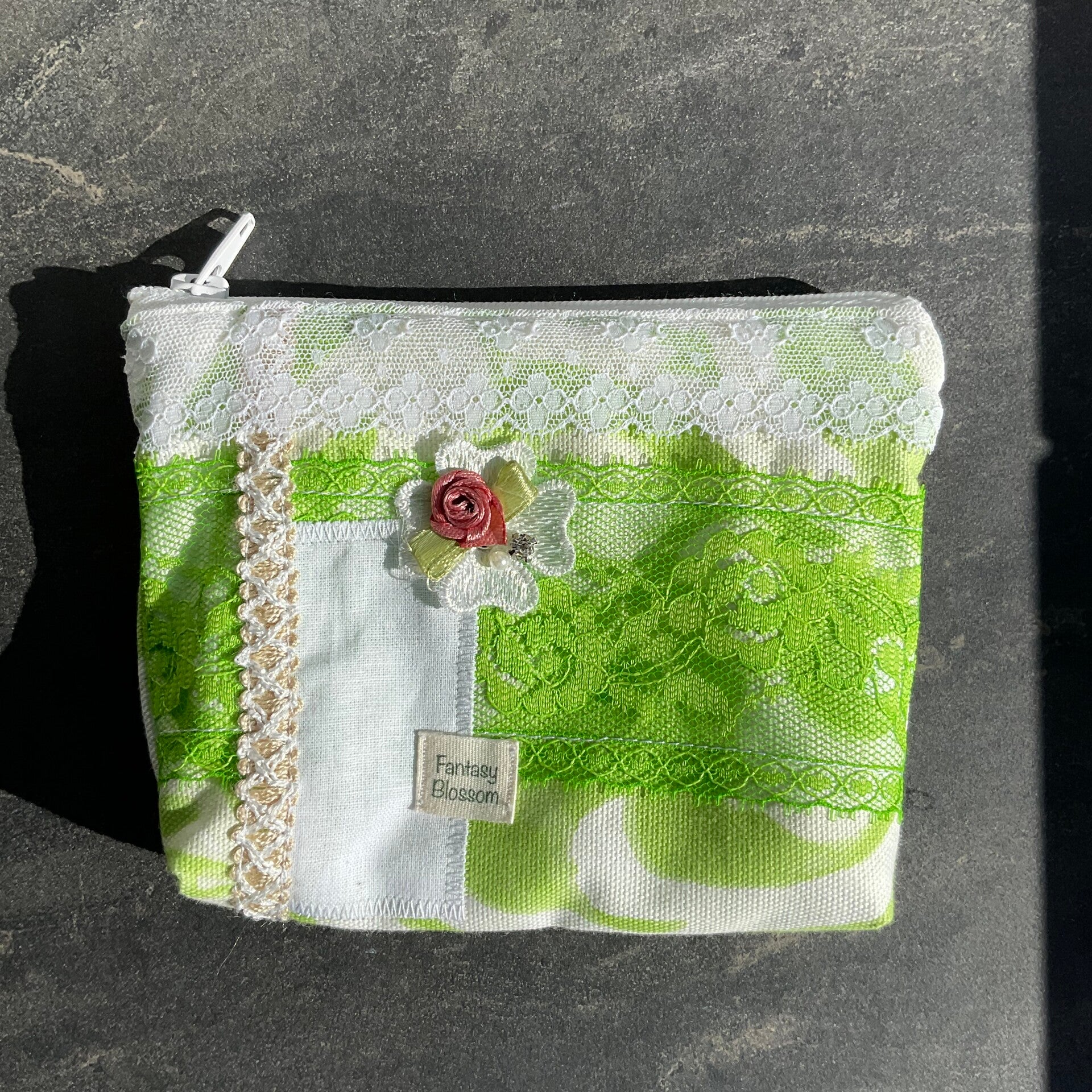 Chic Green Scrappy Pouch