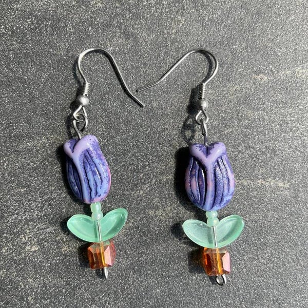 Tulip in a Pot Earrings