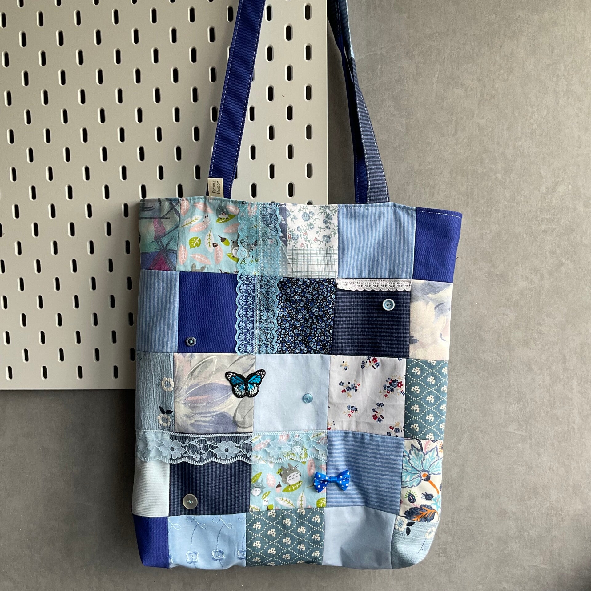 Square Patch Blue Totebag