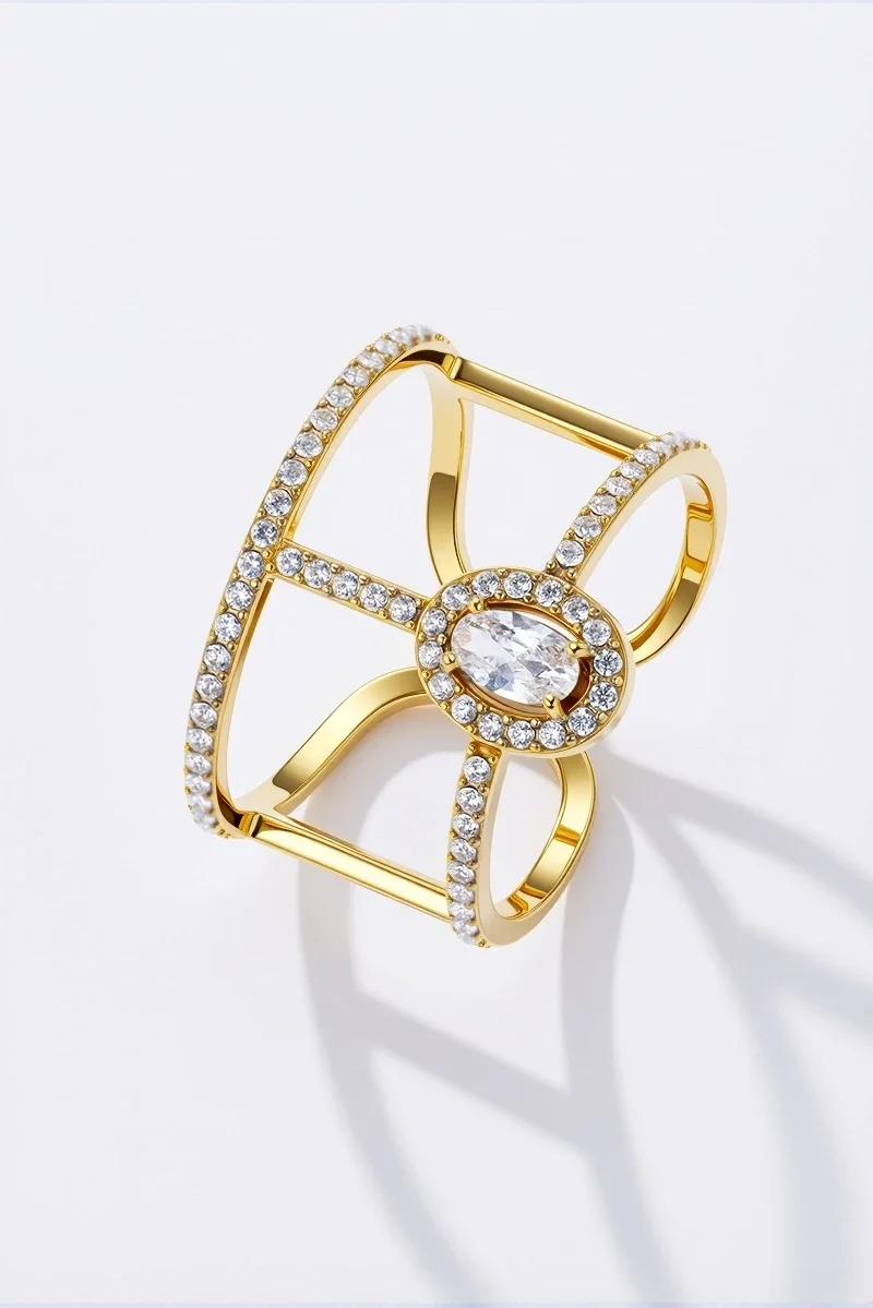 32. Ring - Cage - RVS - Goud