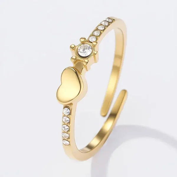 43. Ring - Heart Simple - RVS - Goud
