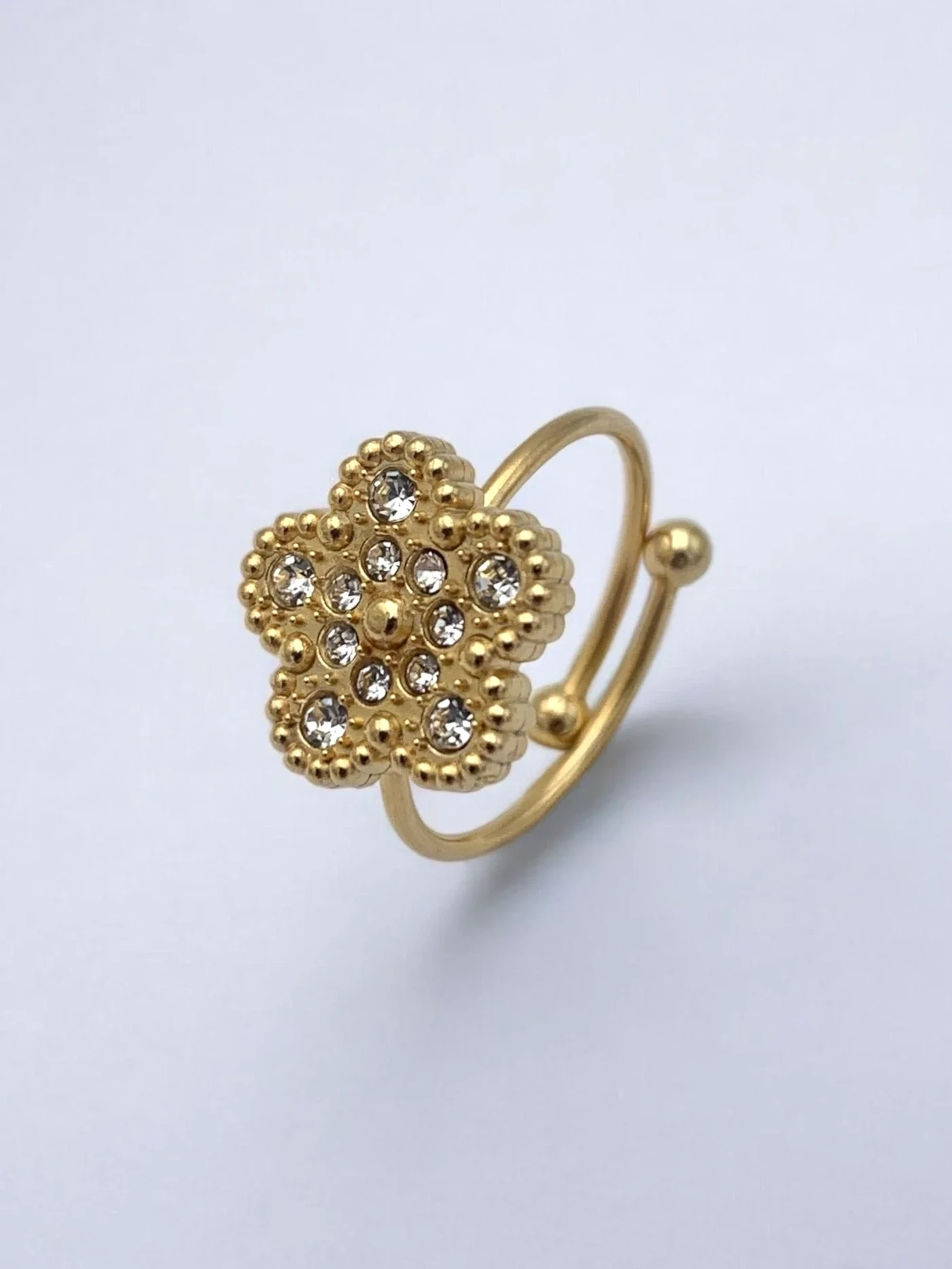 25. Ring - Flowerstones - RVS - Goud