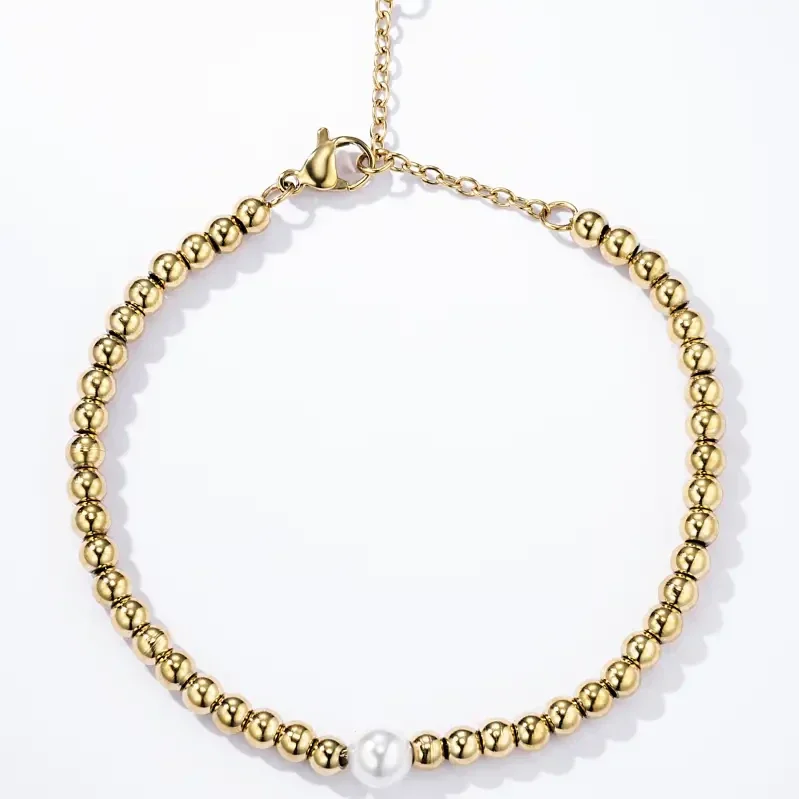 01. Armband - Pearl - RVS - Goud